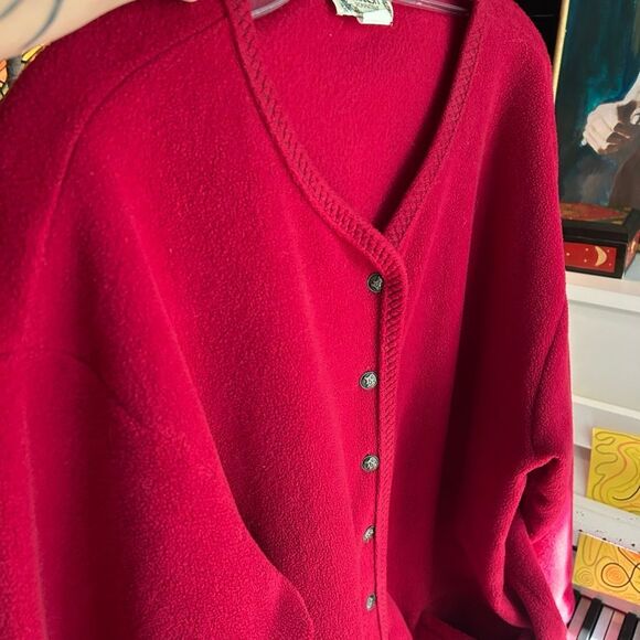 Vintage Y2K Transit Red Women's Cardigan Sweater Size L - Picture 15 of 16